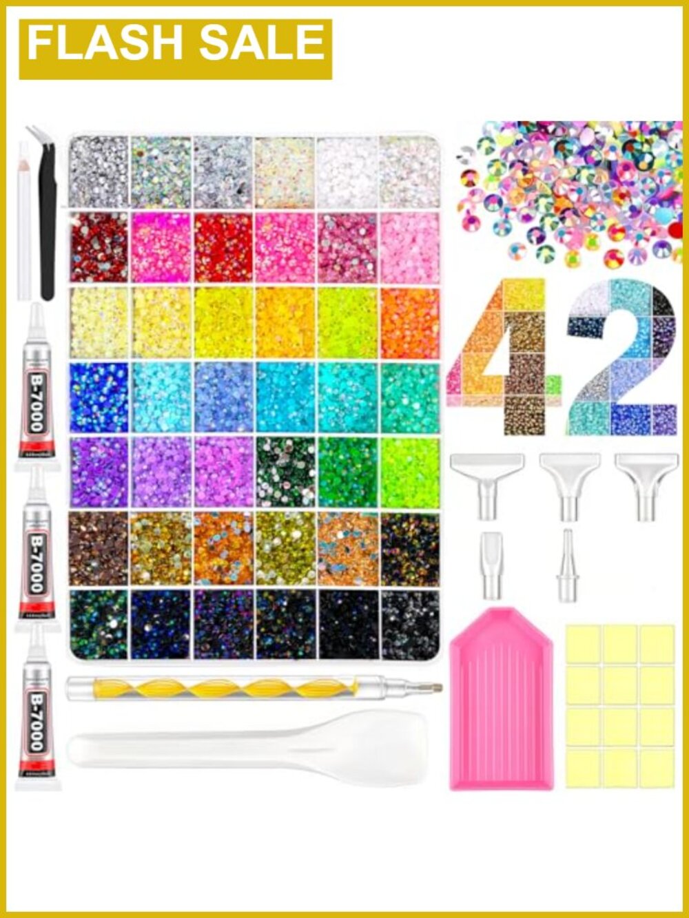 Resin Jelly Rhinestones Bedazzling Kit 40000 Pcs 3mm SS12 Gems Glue Applicator